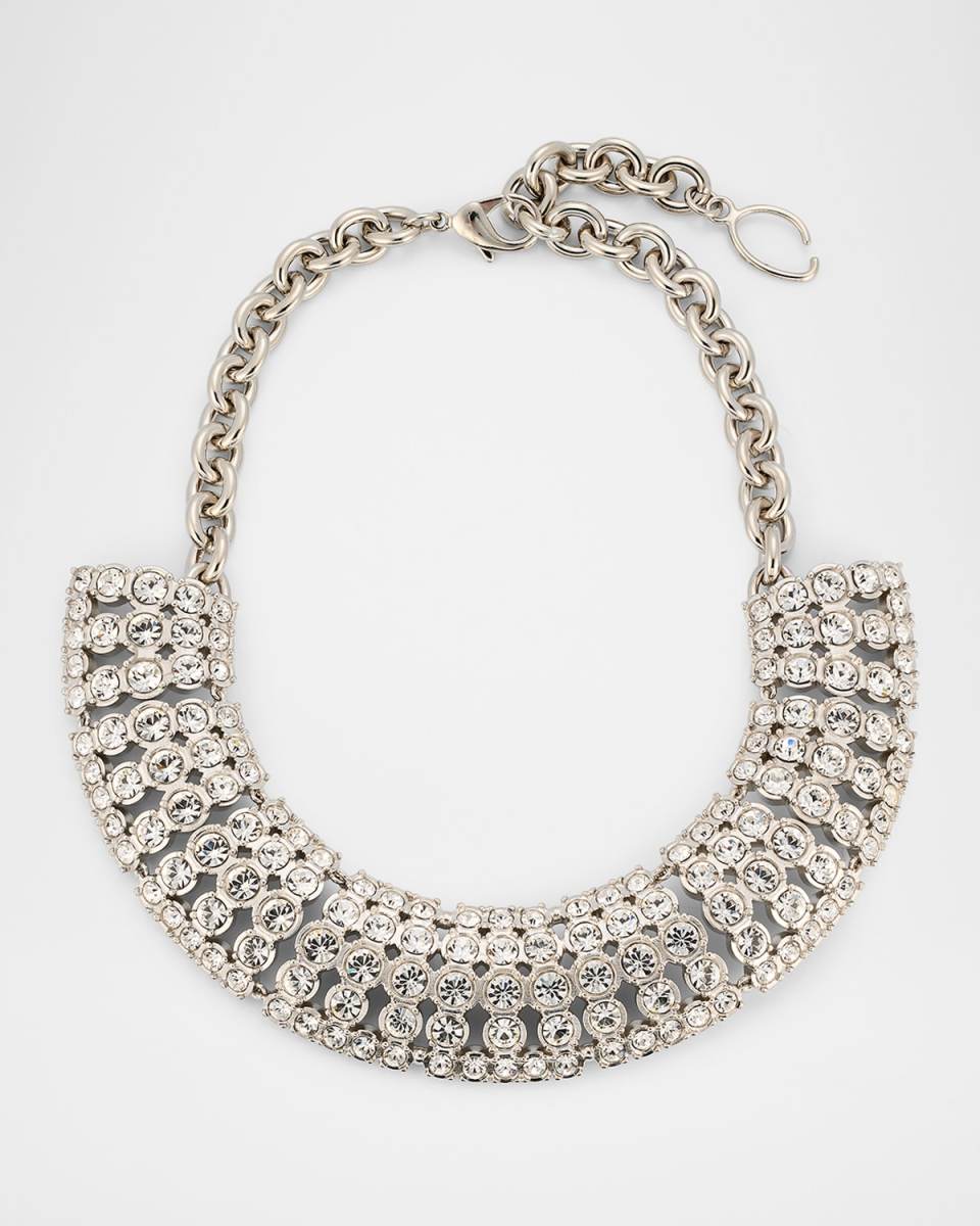 Round Rhinestone Statement Necklace